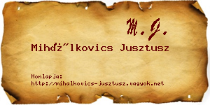 Mihálkovics Jusztusz névjegykártya